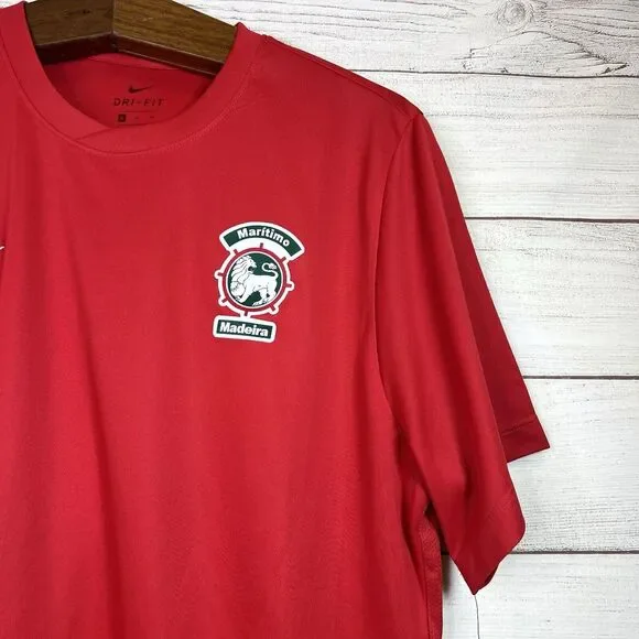 Nike Mens Maritimo Madeira Soccer Jersey Red NWT Size XL
